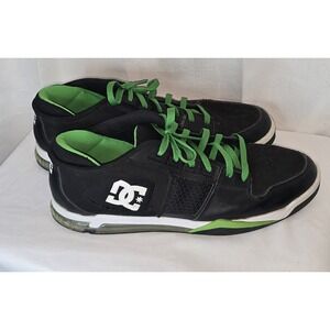 DC Black And Neon Green Skateboard Shoes Lows‎ Size 14